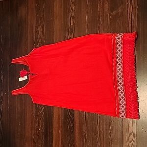 NWT JCrew Red Fringer Beach Coverup